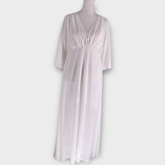 Beach Road Tulum Womens Ruched Sheer Pullover Cover Up Maxi Dress White Size OS - Picture 1 of 13